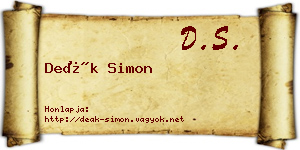 Deák Simon névjegykártya
