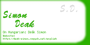 simon deak business card