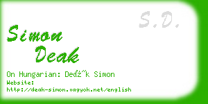 simon deak business card